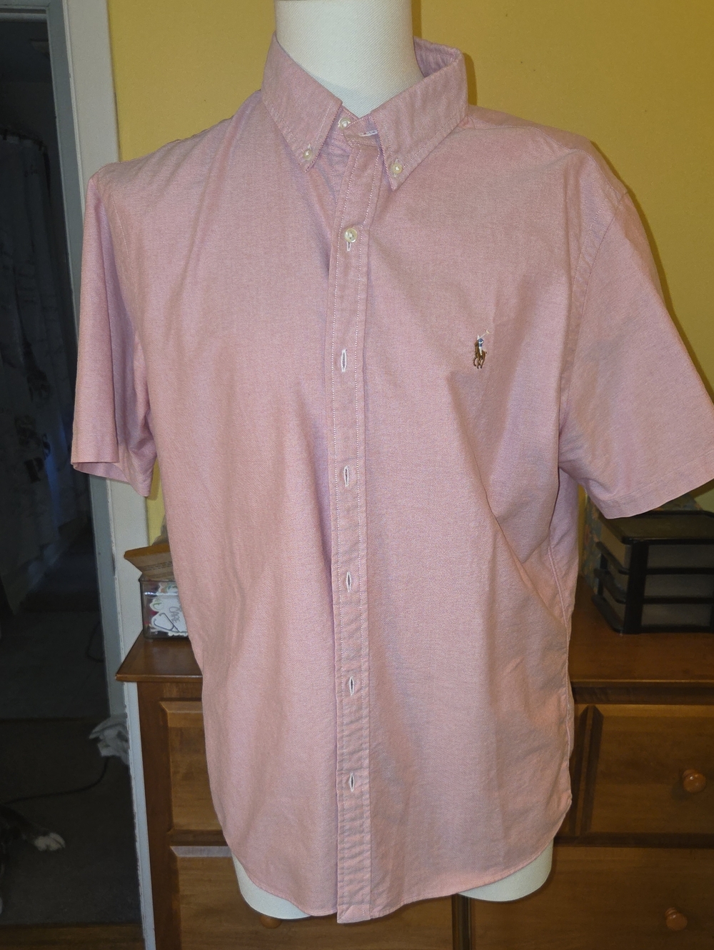 Ralph Lauren Light Pink Short-Sleeve Button-Down Oxford Shirt